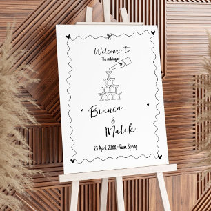 Illustrationen zur Hochzeit von handgezeichneten S Poster