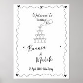 Illustrationen zur Hochzeit von handgezeichneten S Poster (Vorne)