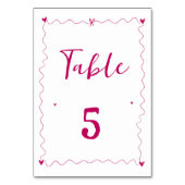 Illustrationen zur Hochzeit von handgezeichneten S Tischnummer (Vorderseite)