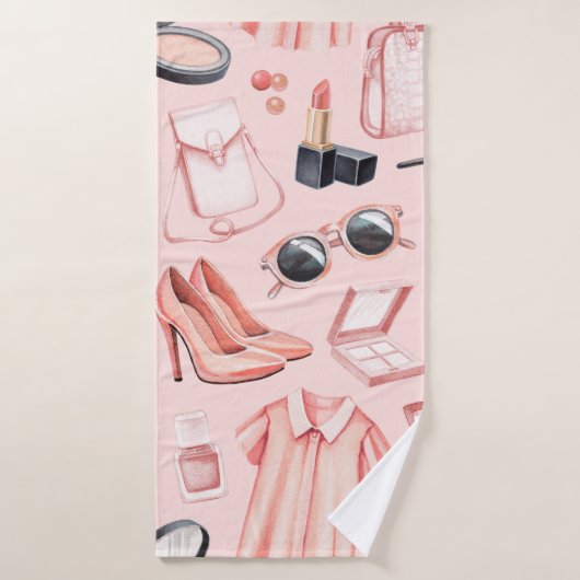 Illustrationen zur Mode. Nahtloses Muster Badehandtuch (Badehandtuch)