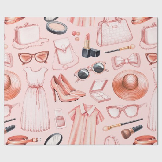 Illustrationen zur Mode. Nahtloses Muster Geschenkpapier (Flach)
