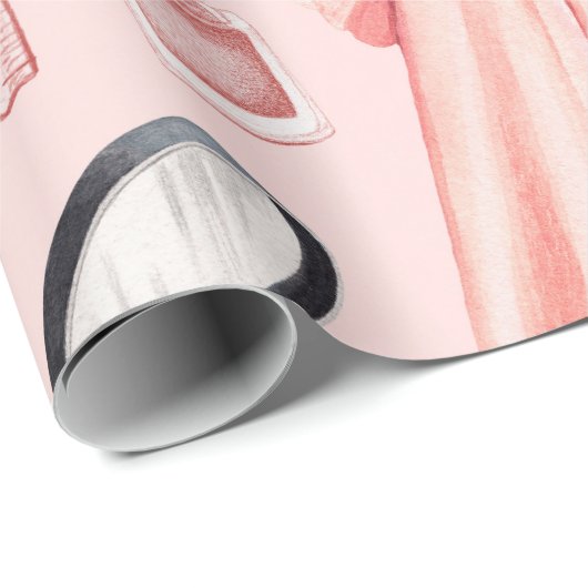 Illustrationen zur Mode. Nahtloses Muster Geschenkpapier (Rolleneckpunkt)