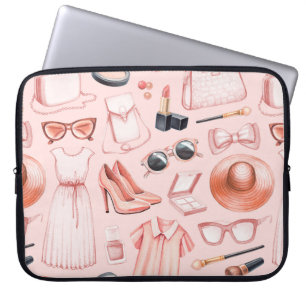 Illustrationen zur Mode. Nahtloses Muster Laptopschutzhülle