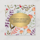 Illustrationen zur natürlichen Blume Quadratische Visitenkarte (Rückseite)