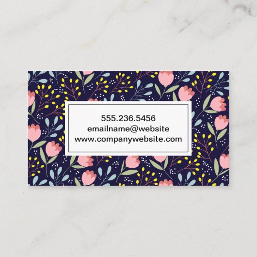 Illustrationen zur natürlichen Blume Visitenkarte (Rückseite)