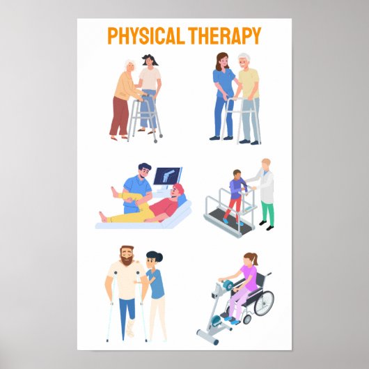 Illustrationen zur Physikalischen Therapie - Rehab Poster (Vorne)
