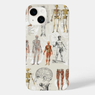 Illustrationen zur Vintagen Anatomie Case-Mate iPhone 14 Hülle