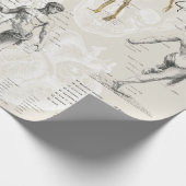 Illustrationen zur Vintagen Anatomie Geschenkpapier (Ecke)