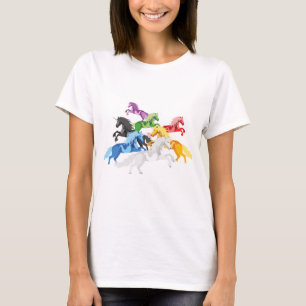 Illustrations-bunte wilde Einhörner T-Shirt