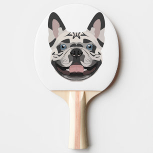 Illustrations-französische Bulldogge Tischtennis Schläger