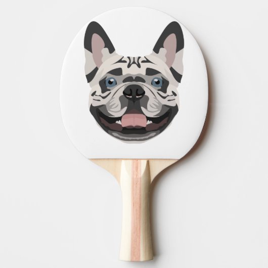Illustrations-französische Bulldogge Tischtennis Schläger (Vorderseite)