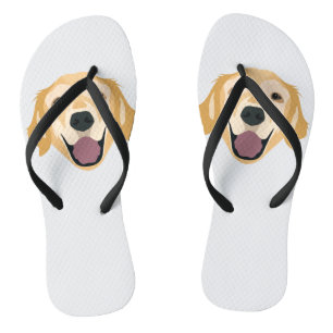 Illustrations-golden retriever badesandalen