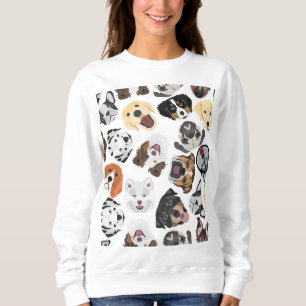 Illustrations-Muster-Hunde Sweatshirt