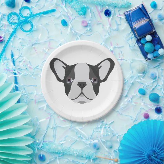Illustrations-niedliche französische Bulldogge Pappteller (Party)