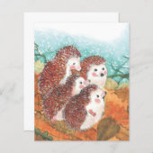 Illustrationsblatt für vier junge Igel (Vorne/Hinten)