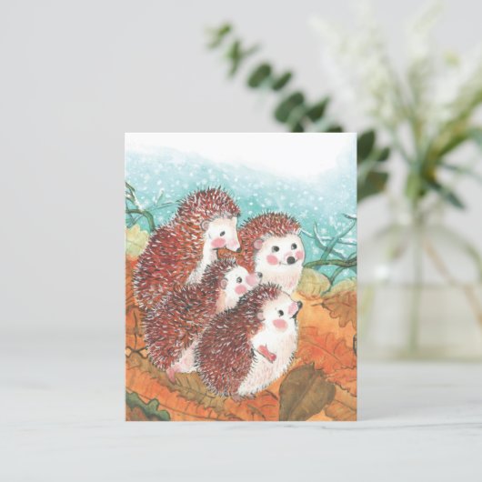 Illustrationsblatt für vier junge Igel (Stehend Vorderseite)