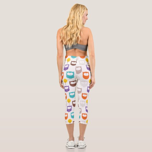 Illustrationsblätter und Blätter Capri Leggings (Rückseite)