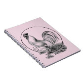 Illustrationsbuch mit altem Hahn Notizblock (Rechte Seite)