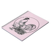 Illustrationsbuch mit altem Hahn Notizblock (Linke Seite)