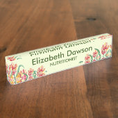 Illustrationsbüro für Wasserfarbengelben Papagei Namensplakette (Seite)