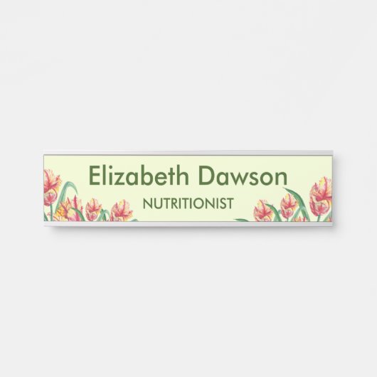 Illustrationsbüro für Wasserfarbengelben Papagei Türschild (Vorderseite )