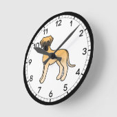 Illustrationsdesign des großen Dane-Hunde-Cartoon Runde Wanduhr (Winkel)