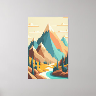 Illustrationsfelsen Leinwanddruck