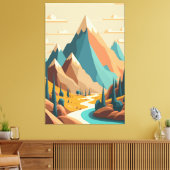 Illustrationsfelsen Leinwanddruck (Insitu (Wohnzimmer))