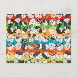 Illustrationshunde mit Atemluftmuster farbig Postkarte