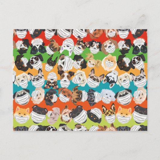Illustrationshunde mit Atemluftmuster farbig Postkarte (Vorderseite)