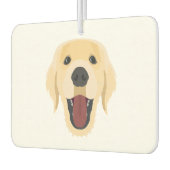 Illustrationshunde sehen sich dem Golden Retriver Autolufterfrischer (Links)