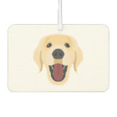 Illustrationshunde sehen sich dem Golden Retriver Autolufterfrischer (Vorderseite)