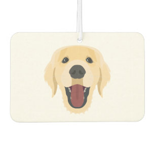 Illustrationshunde sehen sich dem Golden Retriver Autolufterfrischer