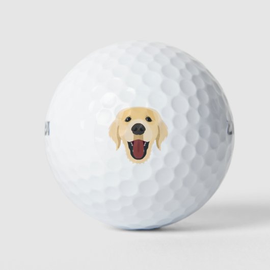 Illustrationshunde sehen sich dem Golden Retriver Golfball (Vorderseite)