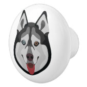 Illustrationshunde sehen sich dem sibirischen Husk Keramikknauf (Rechts)