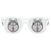 Illustrationshunde sehen sich sibirischem Husky ge Partybrille (Vorderseite)