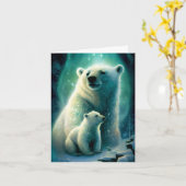 Illustrationskarte für den niedlichen Polarbär und Karte (Gelbe Blume)