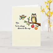 Illustrationskarte Weise Mutter Eule Karte (Gelbe Blume)