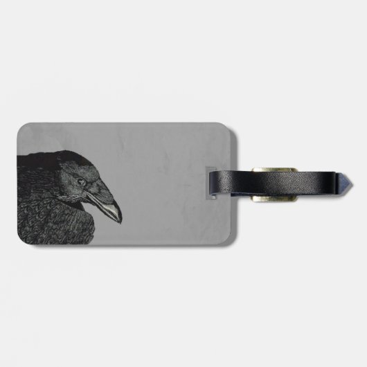 Illustrationskopfschäler aus schwarzem Keil auf gr Gepäckanhänger (Rückseite horizontal)