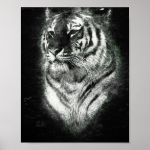 Illustrationskunst des Tigerkopfes Poster