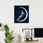 Illustrationskünstlerin Deko mit Mond (Heimbüro)