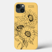 Illustrationsmonographie der Sonnenblumen Case-Mate iPhone Hülle (Rückseite)