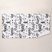 Illustrationsmotorräder Roller und Helme Badehandtuch (Badehandtuch)