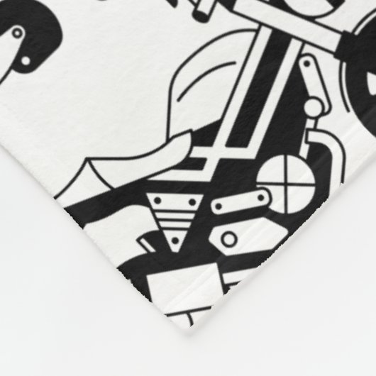 Illustrationsmotorräder Roller und Helme Fleecedecke (Ecke)