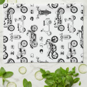 Illustrationsmotorräder Roller und Helme Geschirrtuch (Gefaltet)