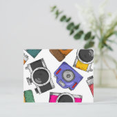 Illustrationsmuster Fotokamera Postkarte (Stehend Vorderseite)
