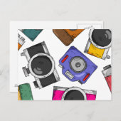 Illustrationsmuster Fotokamera Postkarte (Vorne/Hinten)