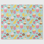 Illustrationsmuster für ansprechbare Lebensmittel Geschenkpapier (Flach)