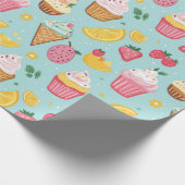 Illustrationsmuster für ansprechbare Lebensmittel Geschenkpapier (Ecke)