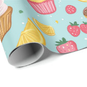 Illustrationsmuster für ansprechbare Lebensmittel Geschenkpapier (Rolleneckpunkt)